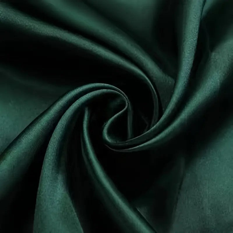Bottle green Unstitched 2 Piece Plain Imported Korean Silk Shirt & Trouser Set for Women