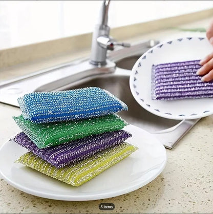 1 Premium Non-Scratch Kitchen Cleaning Sponges | Double-Sided Reusable Dish Scrubber Pads for Pots, Pans & Non-Stick Cookware