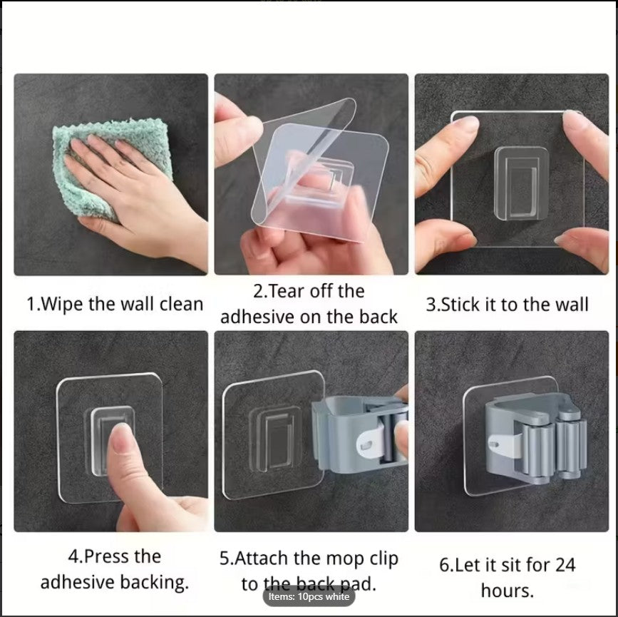 Easy-Install Wall-Mounted Mop & Broom Holder