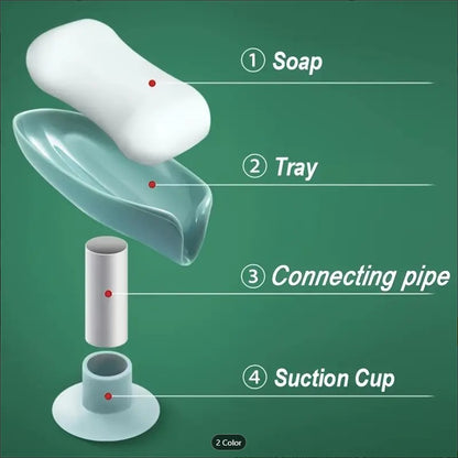 Newstyle Leaf Shape Soap Box Drain Soap Holder