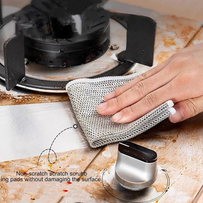 pack of 5 pcs Magic Dishcloth – Metal Wire Cleaning Cloth for Kitchen, Pots & Silver Dish Washing