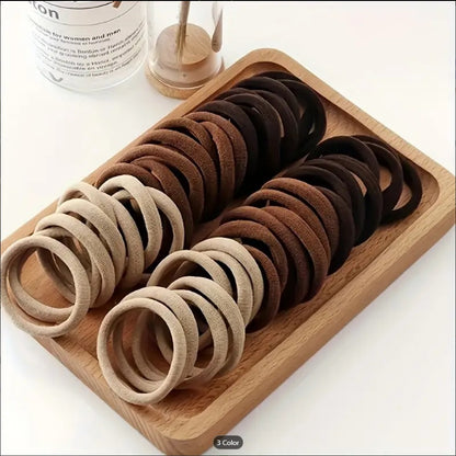 6 Pcs White High-Elasticity Seamless Hair Ties for Women