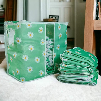 Storage Bag Large Jumbo Black with Rose Flower Design Bedroom Clothes Storage Baga,