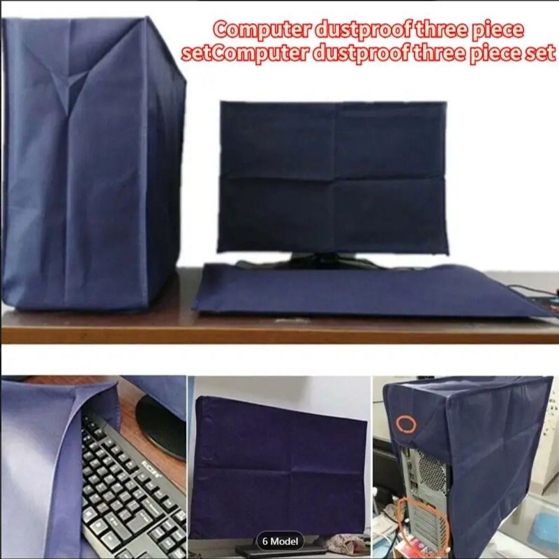 3 Pieces Computer Dust Cover Set – Monitor, Keyboard & CPU Tower