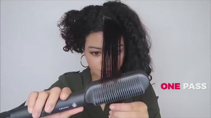 Hair Straightener Brush Curling Comb 2 In 1 Hair Hot Comb Anti-Scald Hair Straightener Brush For Girls Electric Heated Hair Styler Tool, Travel, Professional Salon at Home