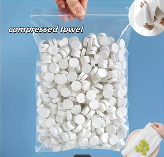 Pack of 10 – Magic Travel Cotton Compressed Towels | Expandable Facial Tissue Towels